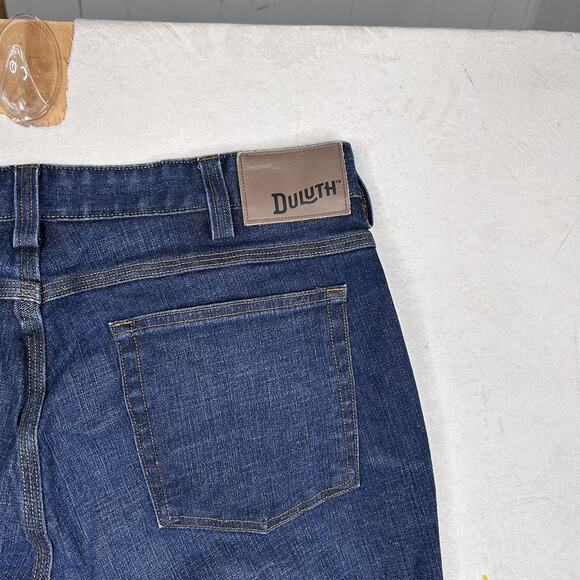 Duluth Flex Ballroom Jeans Mens 37x30 Blue Denim Relaxed Fit Stretch Workwear - Picture 13 of 14